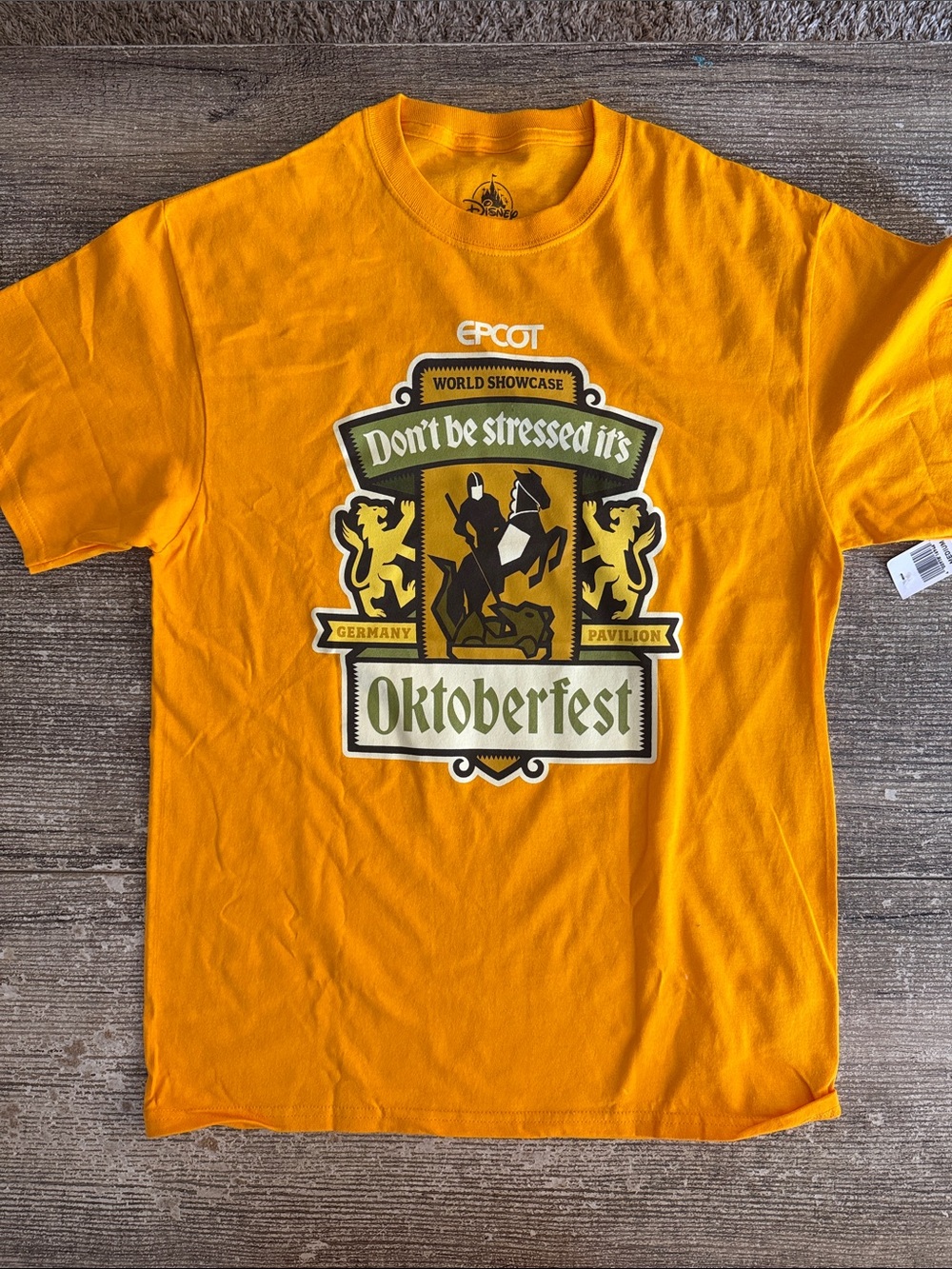NWT Walt Disney World Epcot Germany Pavilion Oktoberfest yellow graphic t shirt